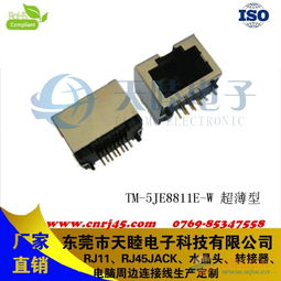 專業制造 RJ45 Jack超薄型、屏蔽型網絡插座及PCB插座解決方案